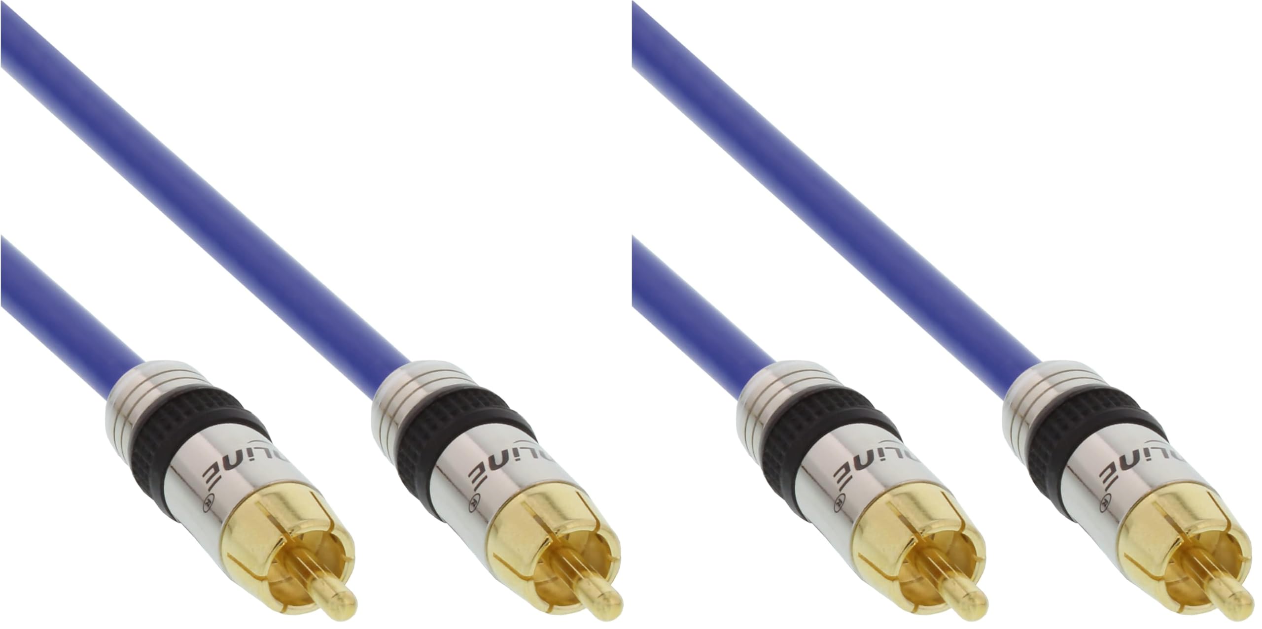 InLine Cinch Kabel Audio, Premium, vergoldete Stecker, 1x Cinch Stecker/Stecker, 20m (Packung mit 2)