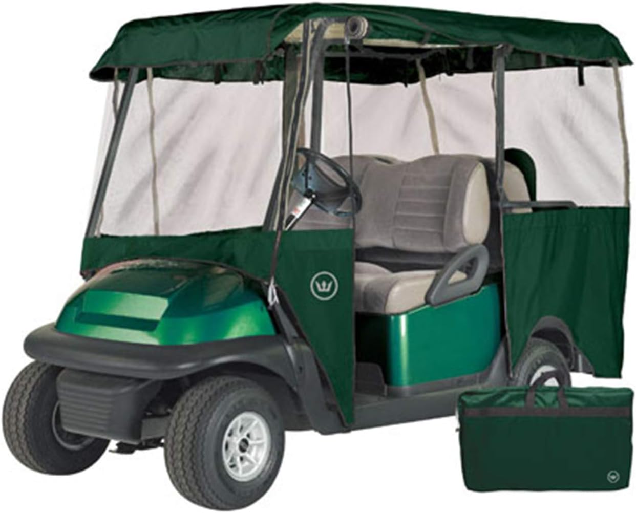 Golf Cart Cover by Greenline Eevelle | Durable 4 Passenger Golf Cart Covers and 2 Passenger Golf Cart Enclosure | Comes with Hinged Door, Perfect Fit for Club Car, Yamaha, EZGO, and All Models