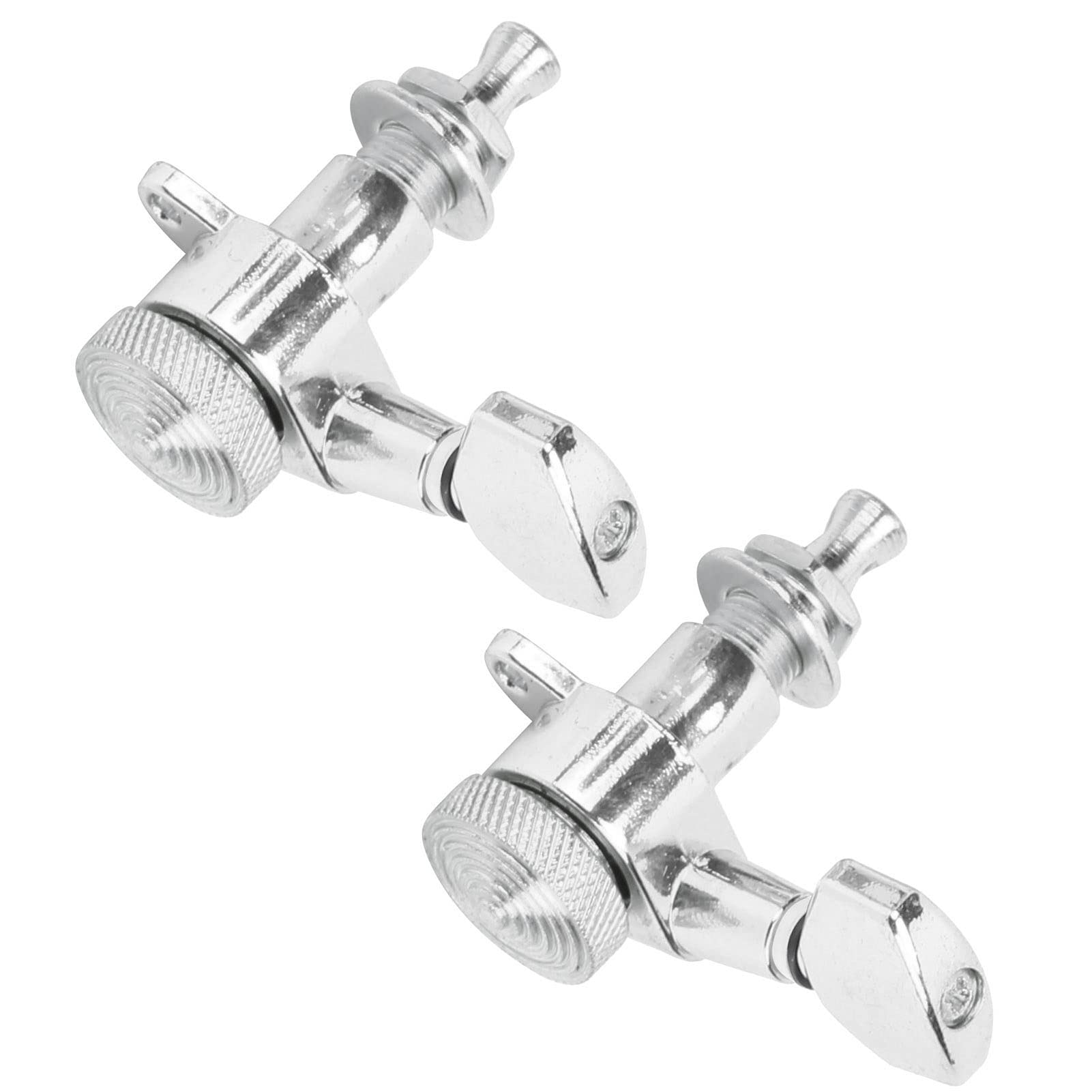 6Pcs Locking Guitar St Tuning Peg Set - Premium Metal Electric Ed Tuners for Acoustic and Electric Gui Silver (Six left button set)