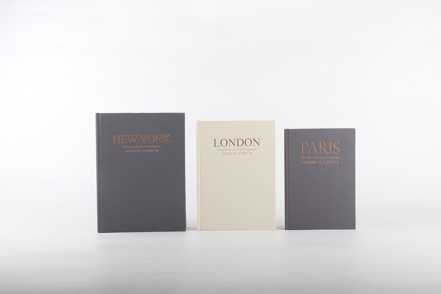 Faux Book Storage Box Set (Set of 3) – Decorative Faux Books with Hidden Storage for Coffee Table Decor, Bookshelf or Mantle – Linen Decorative Book Boxes – Aesthetic Decor for Homes