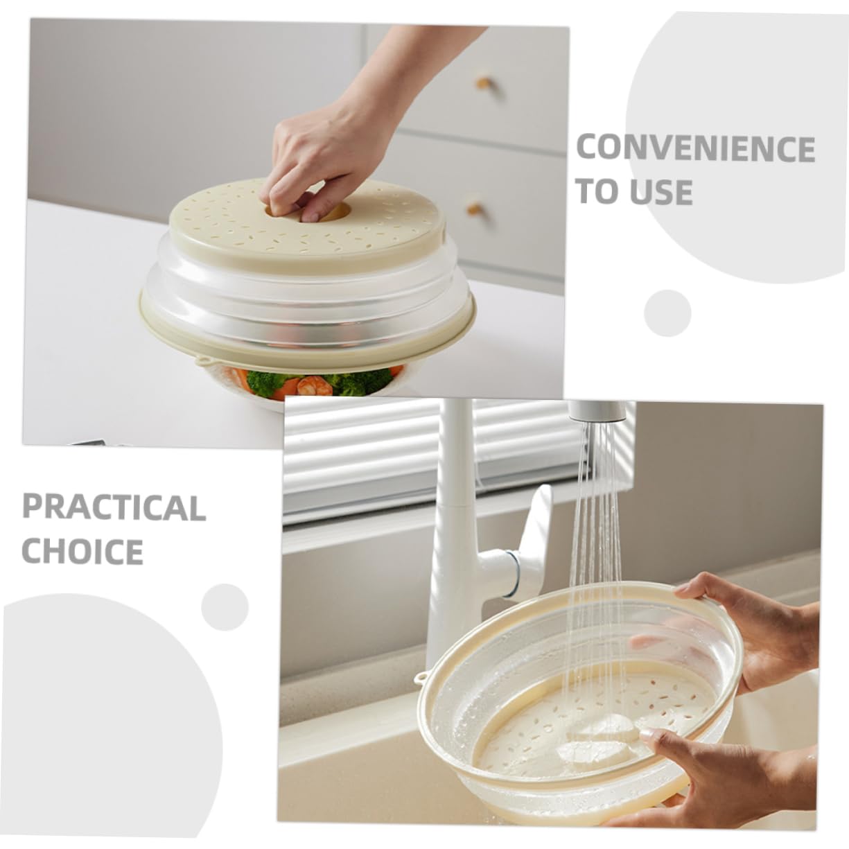 4 Piezas Cubiertas para Microondas Reutilizables Resistentes al Calor, Protectoras contra Salpicaduras, Utensilios de Cocina para Calentar Alimentos Color Aleatorio