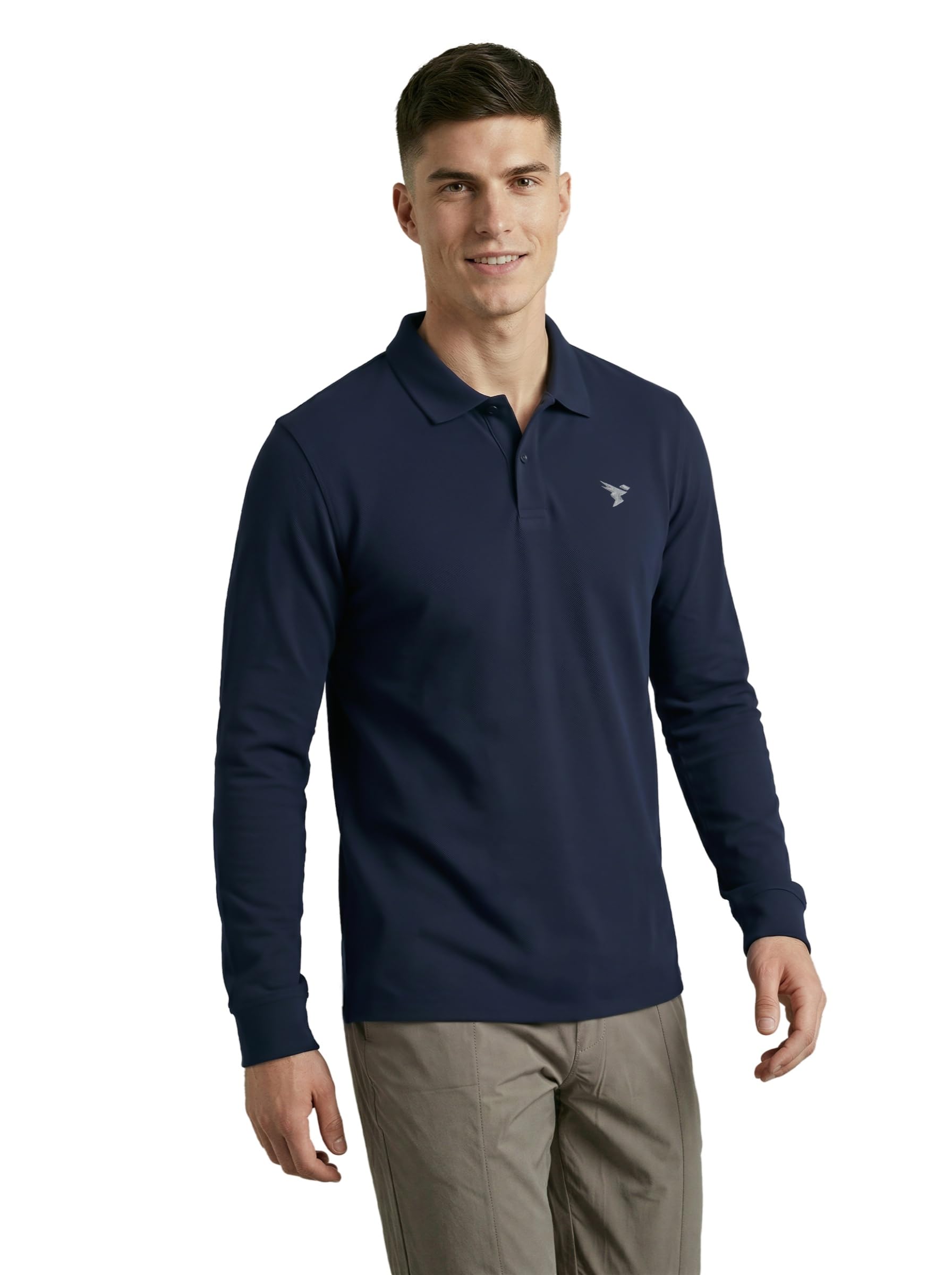 TECHNOSPORT Men's Solid Full Sleeve Polo T-Shirt MATPIQ Quick Dry Slim Fit Sports Tee for Travel Casual Smart Wear UPF50+ Anti Odour-picture-26