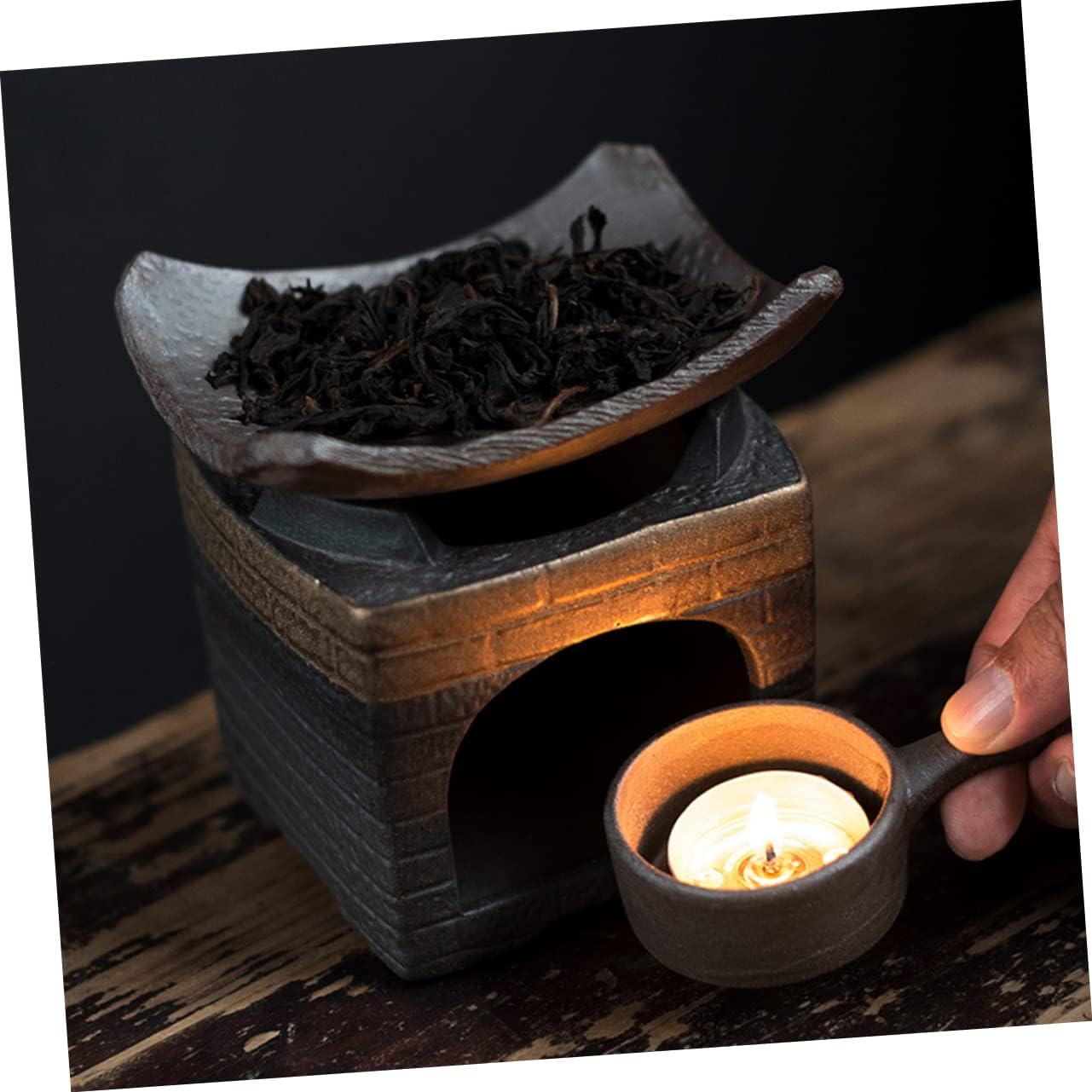 LABRIMP 1set Ceramic Teapot Warmer Elegant - Tea Heater for Home Decor Simple Design Ceramic Stove for Tea and Smooth Finish