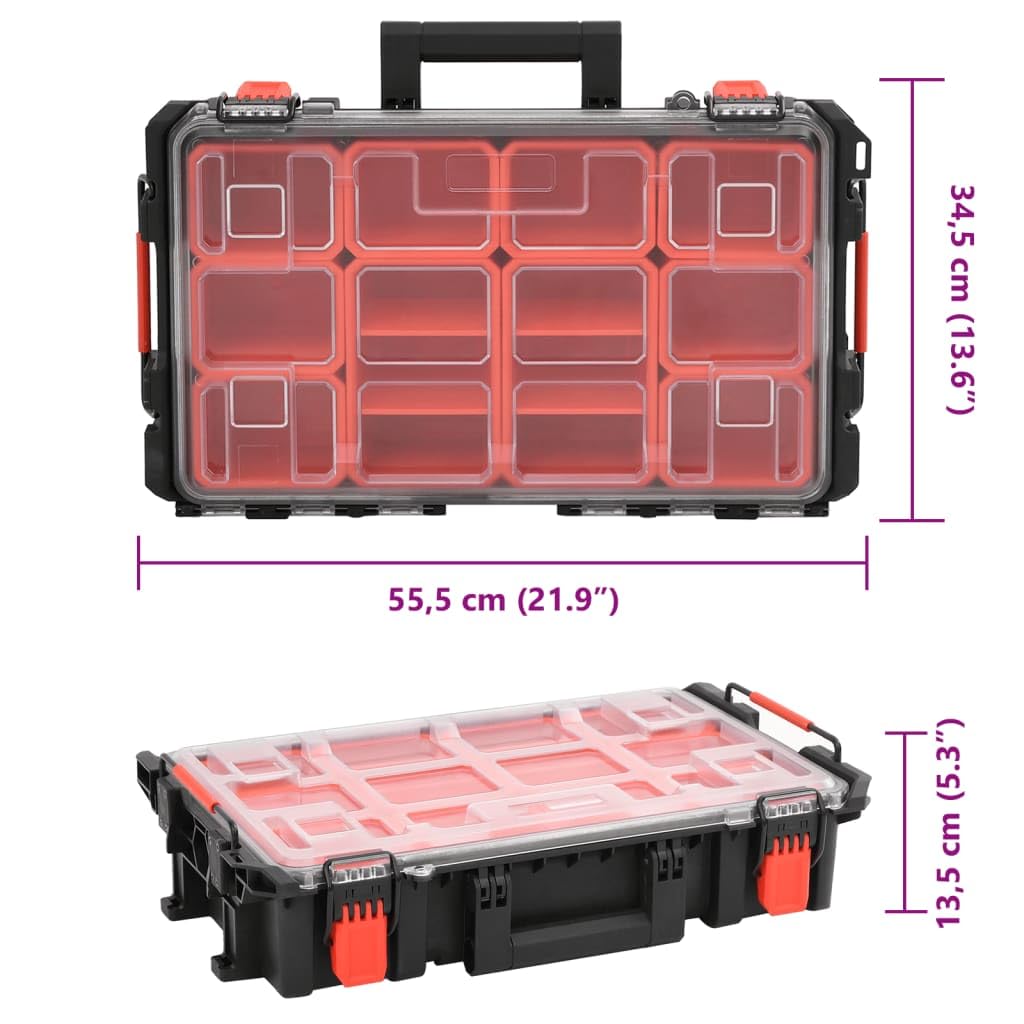Valigia per viaggi in aereo, portatile, nera, rigida, 55,5 x 34,5 x 13,5 cm, in polipropilene e ABS, antiurto, impermeabile, con inserto in schiuma, per attrezzature fotografiche ed esterni