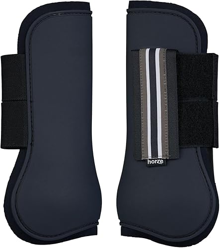 Miniatura 7 de HORZE Adepto Open Front Tendon Boots  Carcasa duradera con forro de neopreno - Negro - Caballo