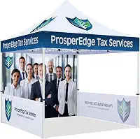 Barraca personalizada 10x10 com logotipo, tenda de dossel pop-up personalizada com paredes opcionais para eventos de negócios, feiras, mercado de fazendeiros, bolsa de rolo incluída (impostos e finanças)