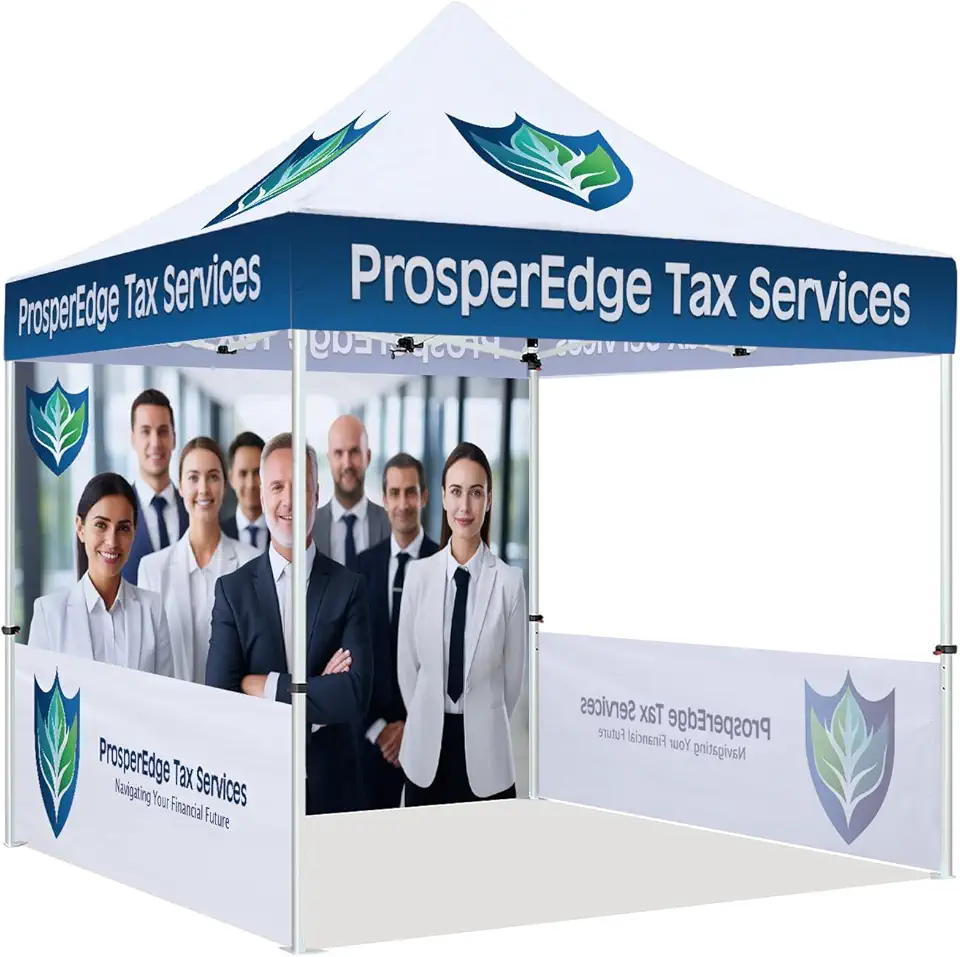 Barraca personalizada 10x10 com logotipo, tenda de dossel pop-up personalizada com paredes opcionais para eventos de negócios, feiras, mercado de fazendeiros, bolsa de rolo incluída (impostos e finanças)