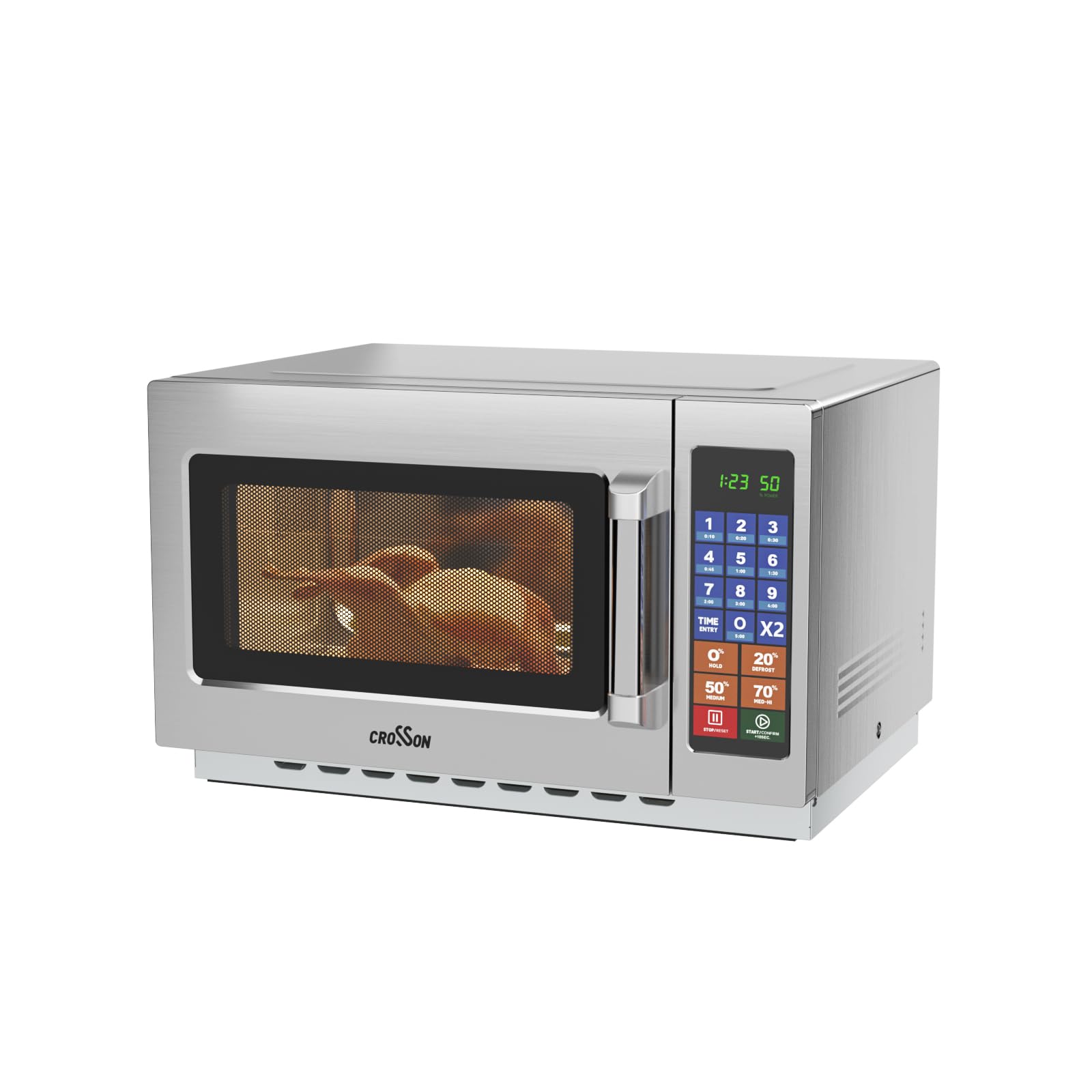 CROSSON Commercial Countertop 34L Microwave Oven W 10 Programmable Memory Menu 5 Power Level 3 Stage Cooking and
