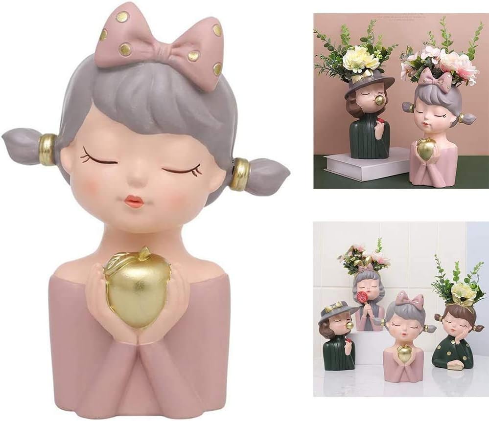 Flower Pot Girl Flowerpot Flower Vase Girl Vase Flower Pot Living Room Table Art Statue Desk Decoration for Birthday Wedding - Style 4