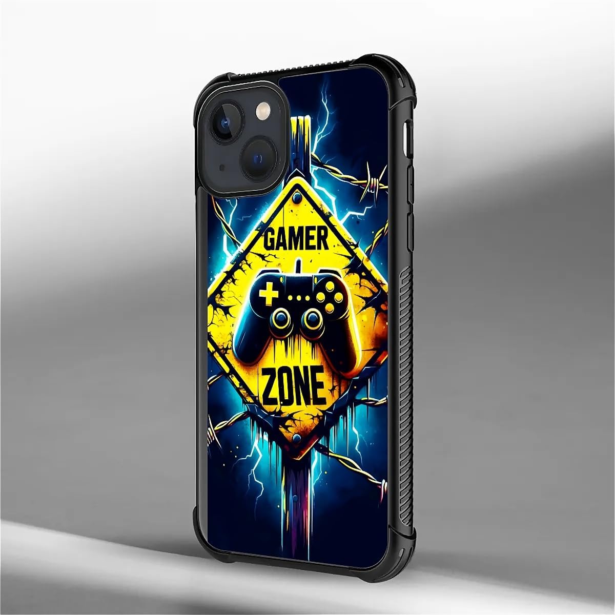 for iPhone 15 Case 6.1-inch with Gamer Zone Four Corner Airbag Protection Design Soft Silicone Frame Personalized Pattern Case Compatible with iPhone 15 for Men - Image 3