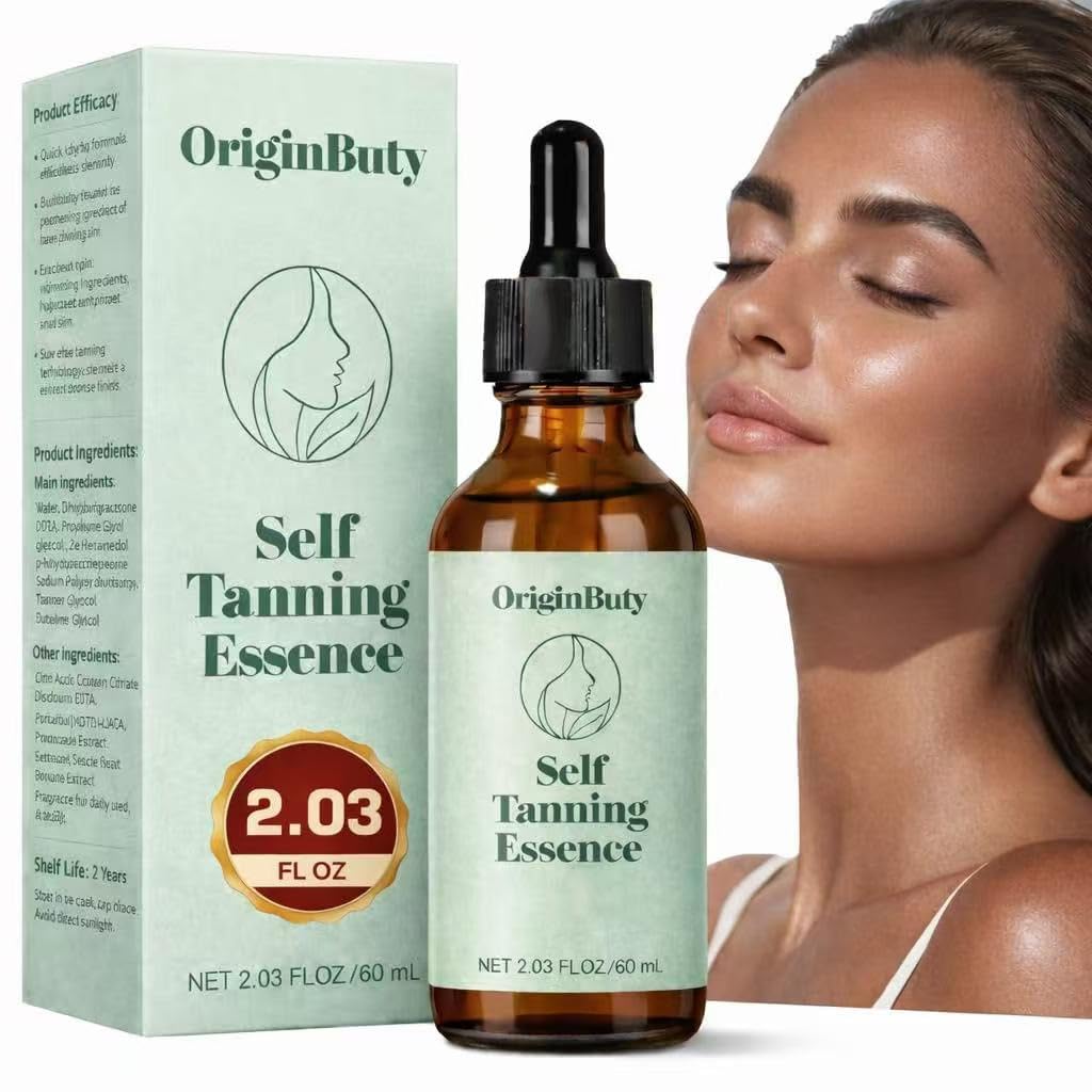 Face Tanning Drops, 2.03 fl oz DHA Self Tanning Drops with Glycerin, No Dye No Staining, No Lotion Mixing Needed, Natural Long-Lasting Glow Up to 6+ Days, Easy to Use Self Tan Drops (Natural Bronze)