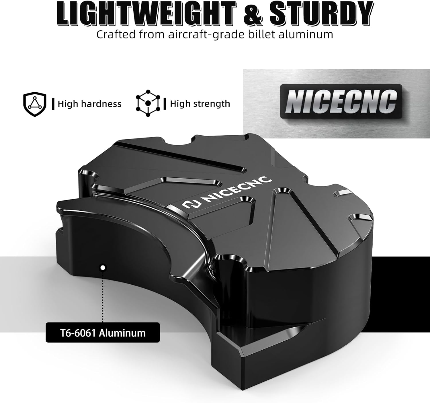 NICECNC Aluminum Black Billet Oil Pump Cover with Stainless Steel Bolts Compatible with Yamaha Blaster 200 YFS200 1988-2006, Blaster 200 YFS200SE Special Edition 2006