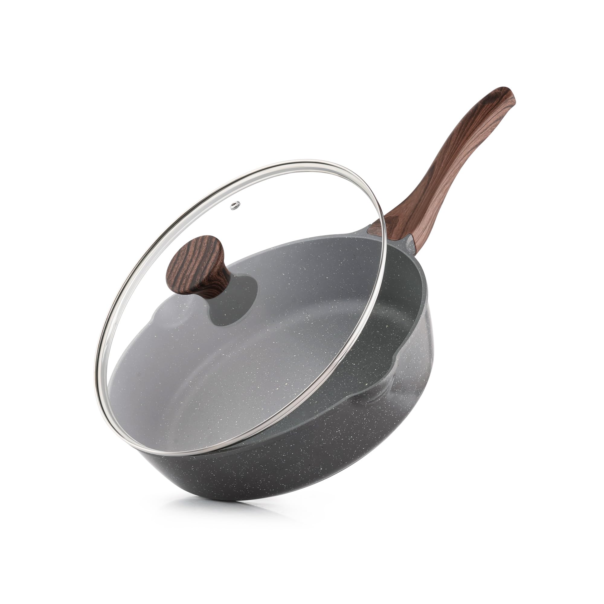 28cm SENSARTE フライパン 深型 28cm セラミックコーティング 蓋付き