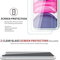 Vista 2 de Funda transparente para iPhone 11 con protector de pantalla Paquete 2 en 1 Doble protección – Incluye 2 protectores de vidrio templado de dureza