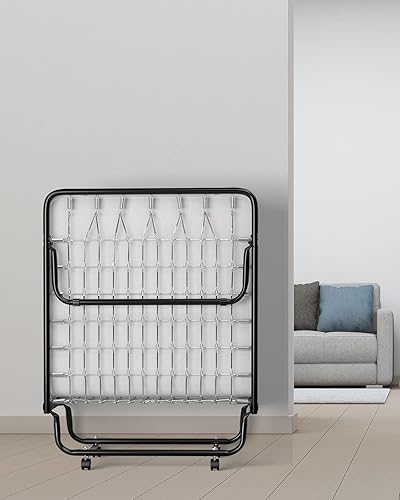 Miniatura 2 de HAPPYGRILL Cama plegable con colchón de espuma viscoelástica, cama plegable tamaño cuna plegable para invitados con marco de metal resistente, 75 x