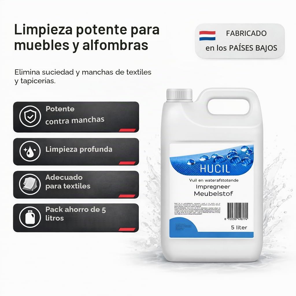 Impermeabilizante Textil 5 Litros – Impermeabilizador de Tejidos con Efecto Repelente al Agua para Toldos, Tiendas de Campaña, Capotas, Muebles, Ropa y Calzado
