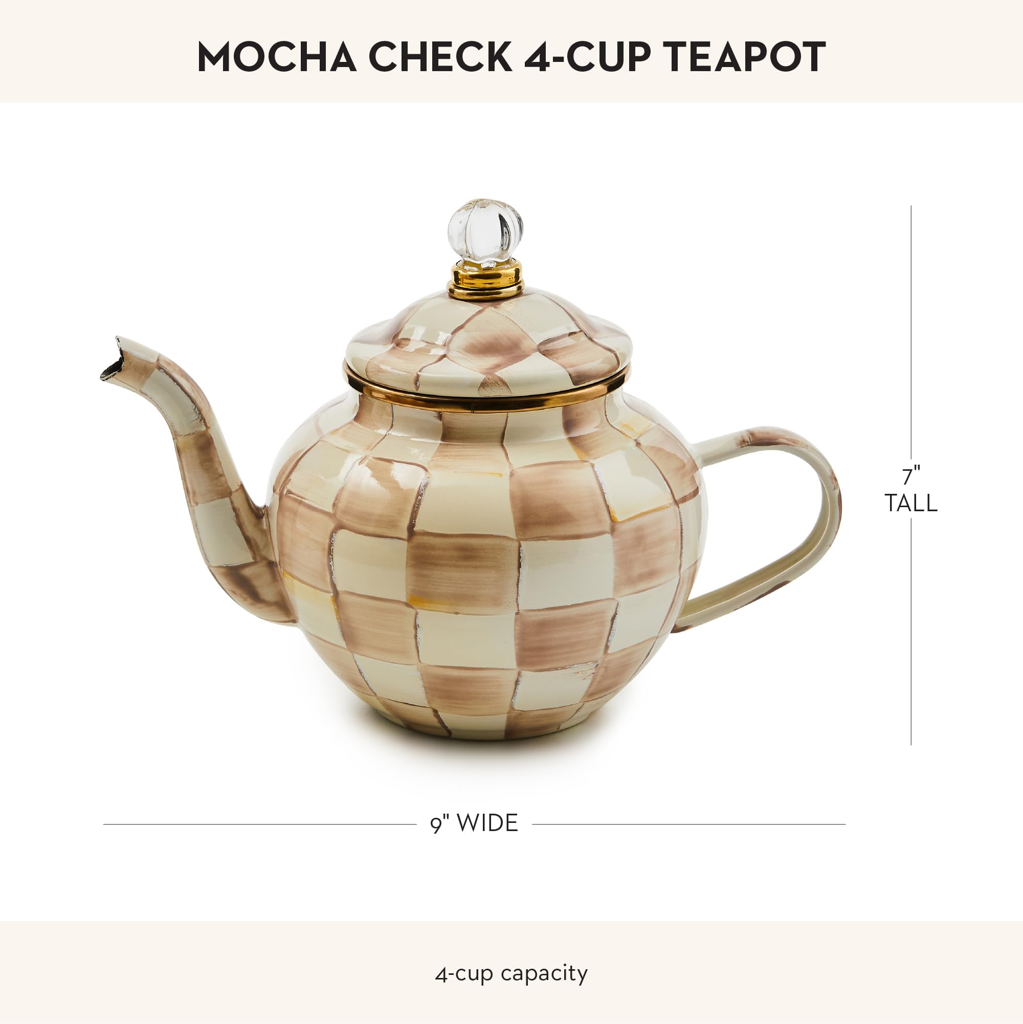 Amazon.com | MACKENZIE-CHILDS Enamel Teapot, Cute Small Teapot