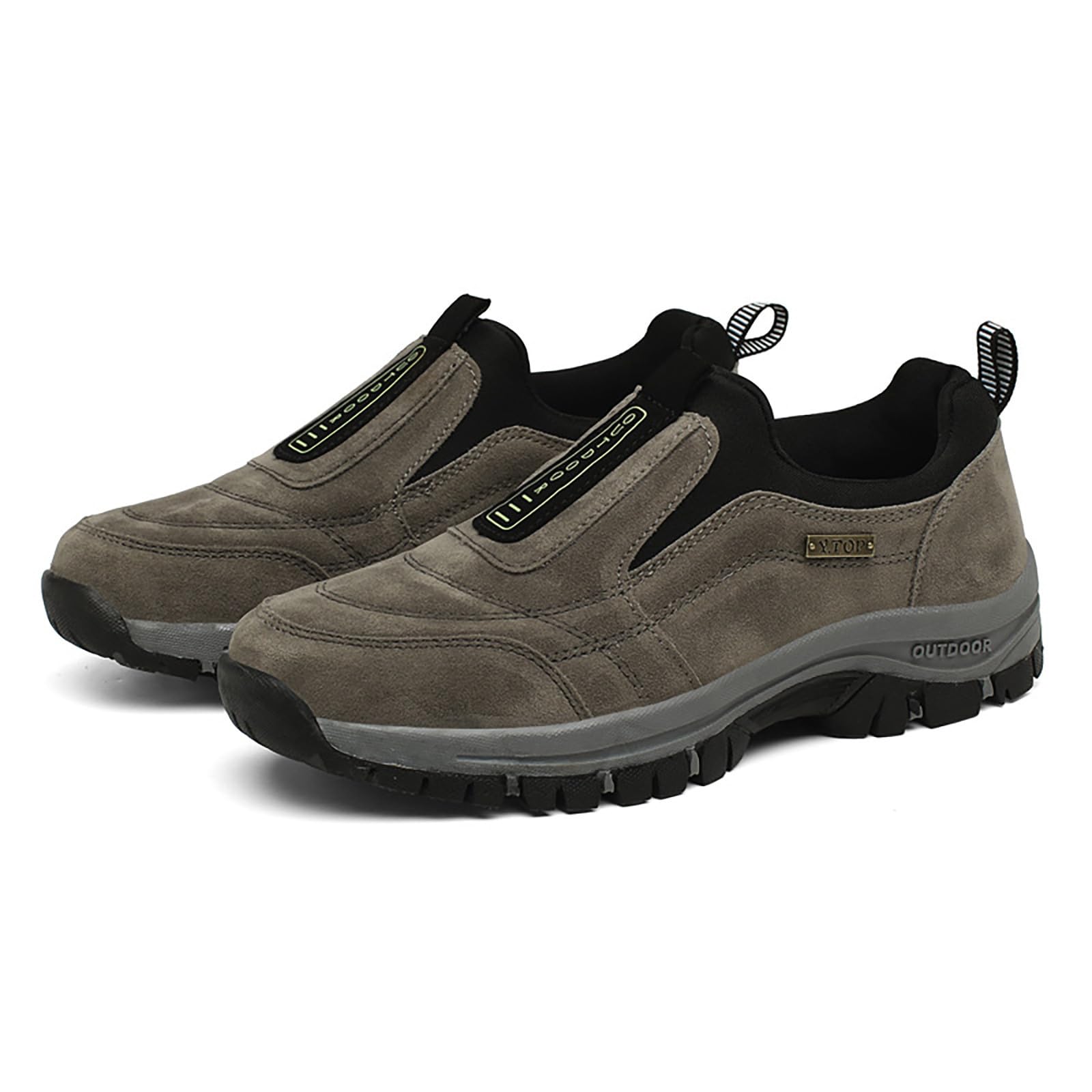 Generisch Męskie buty trekkingowe, skórzane, wodoodporne, buty rekreacyjne, wsuwane, buty robocze, modne buty sportowe, oddychające, buty trekkingowe, odporne na ścieranie, płaskie, antypoślizgowe