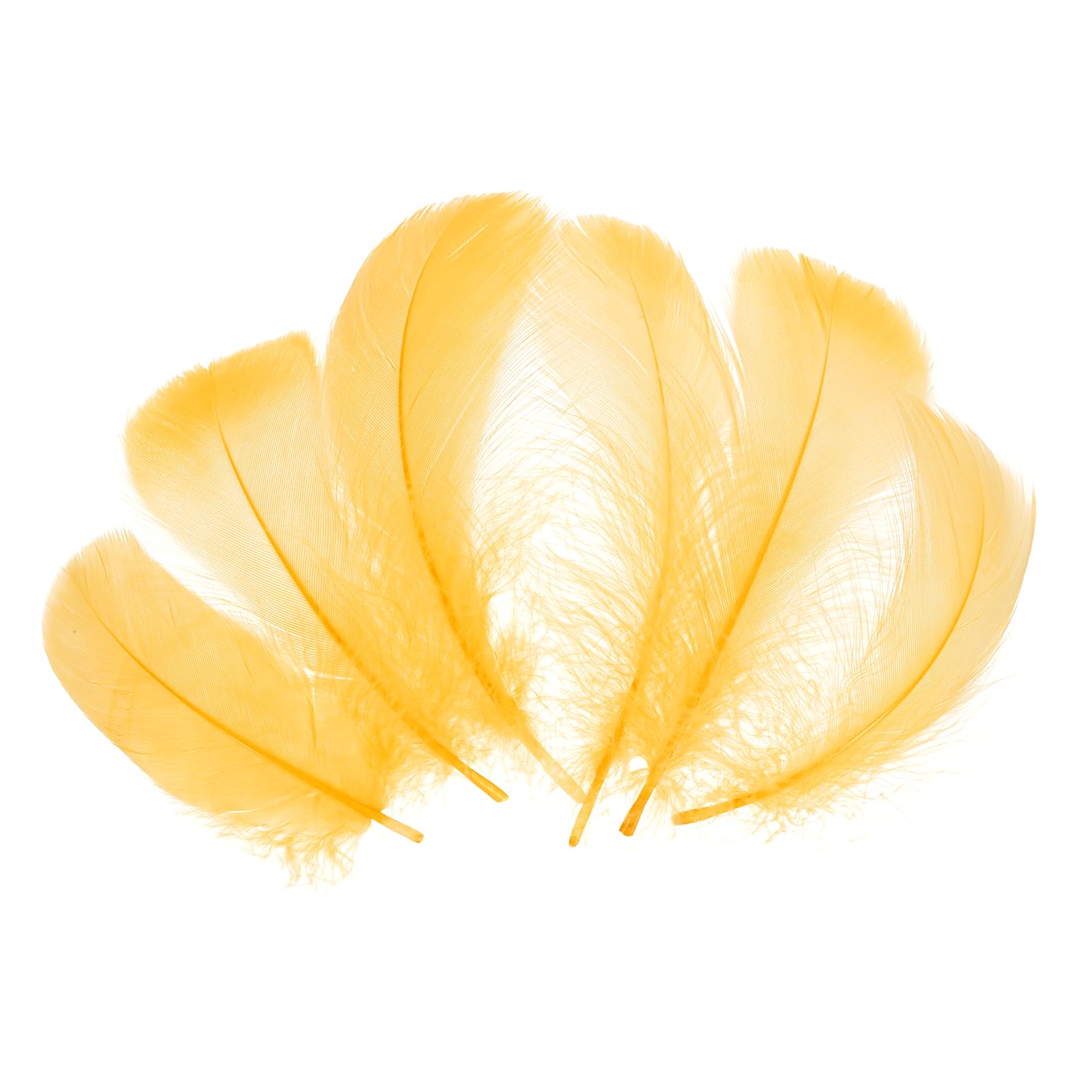 sourcing map 200 Pcs Golden Craft Feathers, 3-5 Inch Colored Feathers for Crafting, Fluffy Feather Bulk for DIY Crafts, Dream Catcher Supplies, Wedding Party Decoration