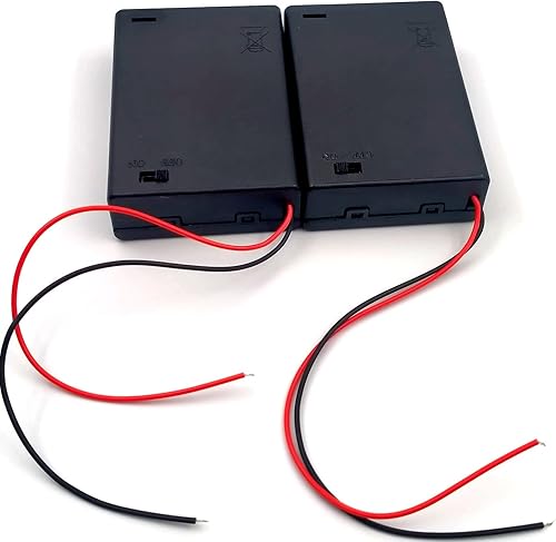 Miniatura 2 de FainWan 2 unids cable de plomo de plástico 3 x 1.5 V AA Baterías Celular caja titular caso negro