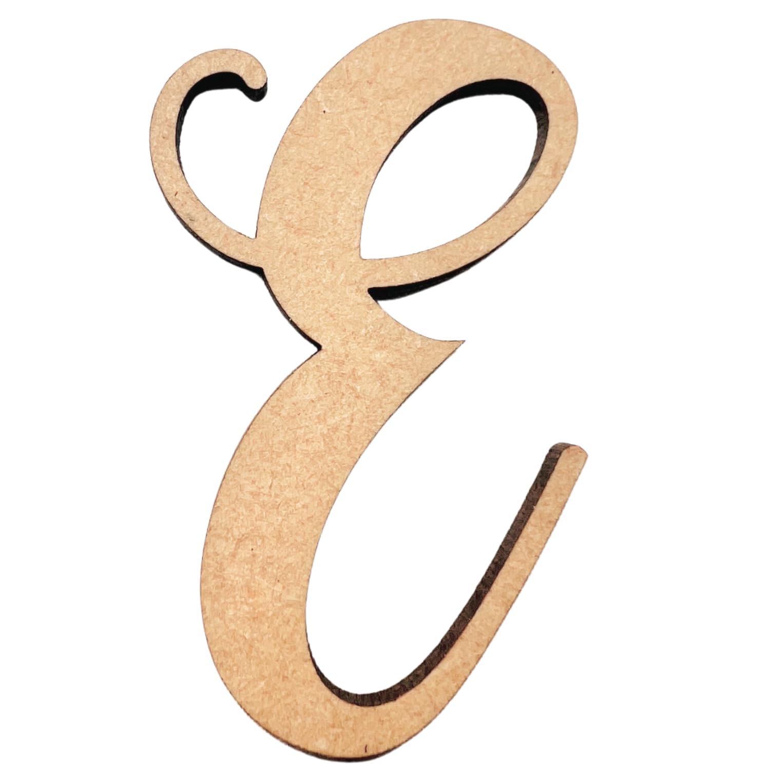 Krafty Supply (Starfish) Letters, Unfinished Wooden Letters, Sturdy and Durable, Paintable MDF Craft Alphabet (4in Tall, 1-4in Thick,Letter E)
