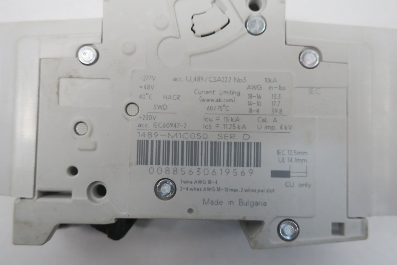 Allen Bradley 1489-M1C050 Circuit Breaker New (1229170040 -)