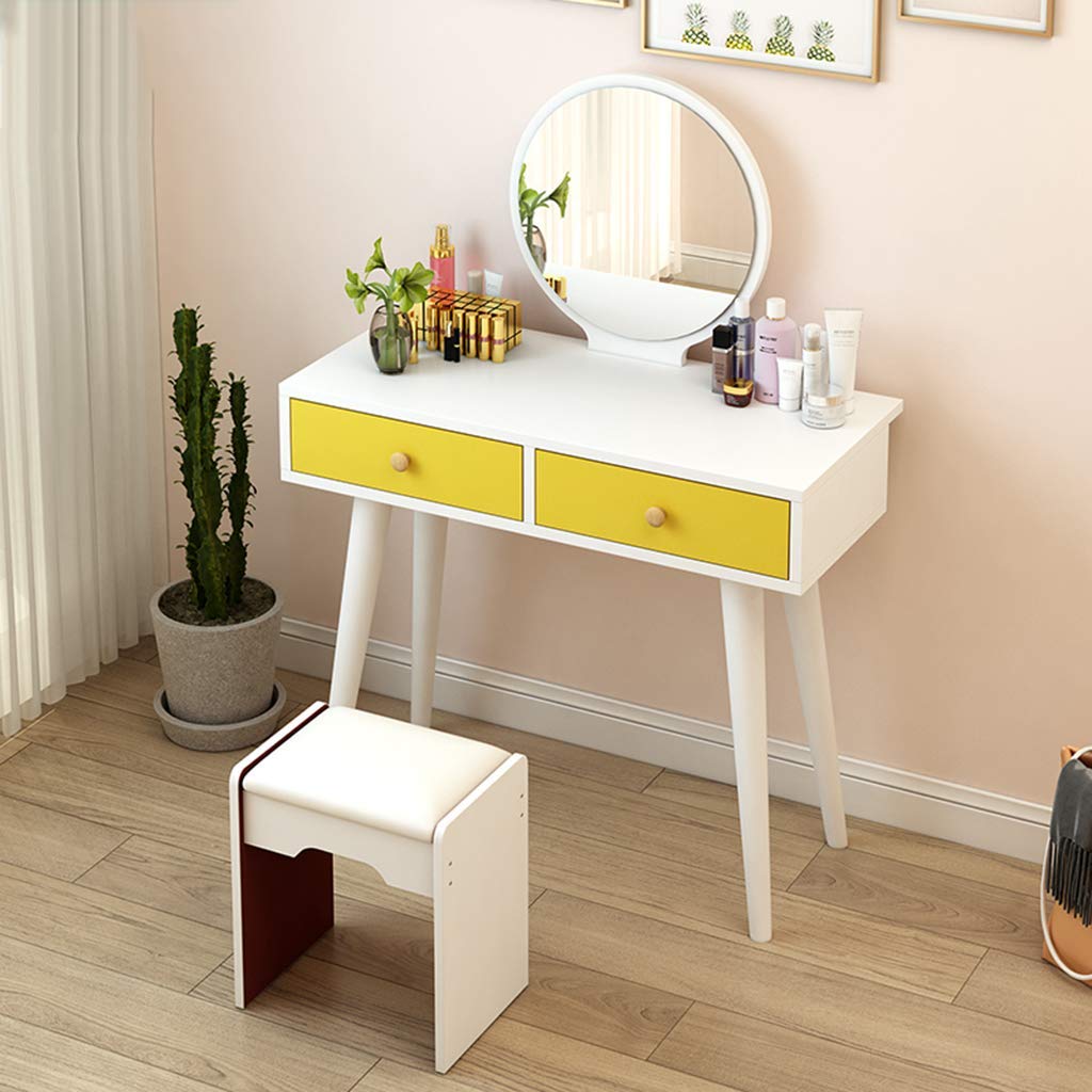 Mesa de tocador para niñas organiza juguetes y maquillaje con espejo y cajones MU