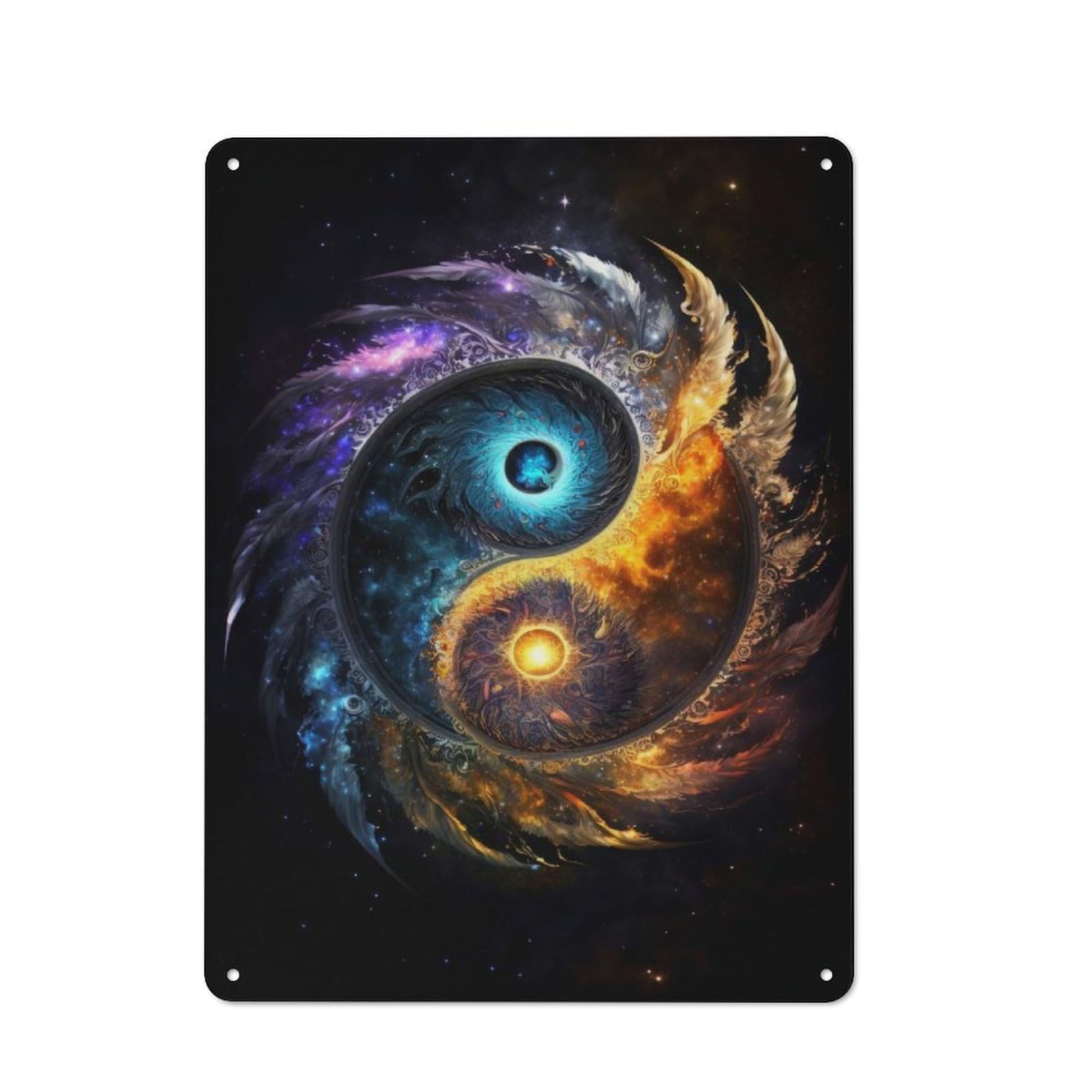 Junmoney Yin Yang Universe V2 For Garden Room Or Summerhouse, Vintage Tin Sign 40X30cm, For Display In Garden Rooms And Summerhouses