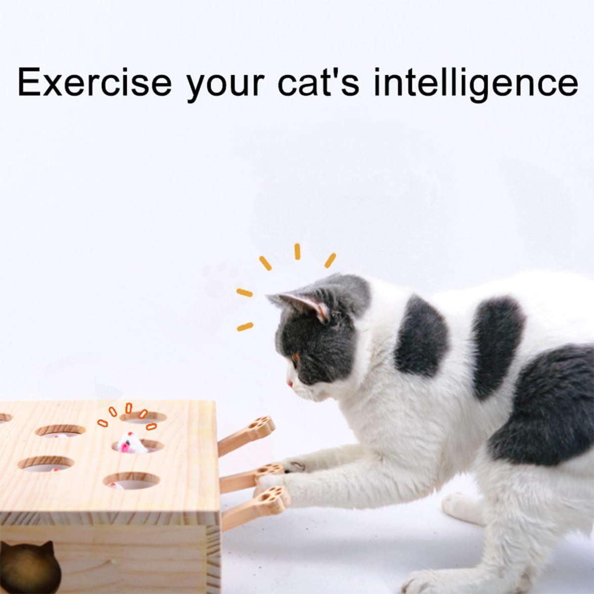 Giocattolo tiragraffi per gatti, gioco interattivo Whack-A-Mole per esercizi e giochi al chiuso, promuove un'attività sana per i gatti