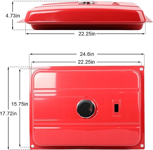 Miniatura 9 de DIYAREA Tanque de combustible para generador de 5 galones con tapa de calibre de filtro, ajuste universal