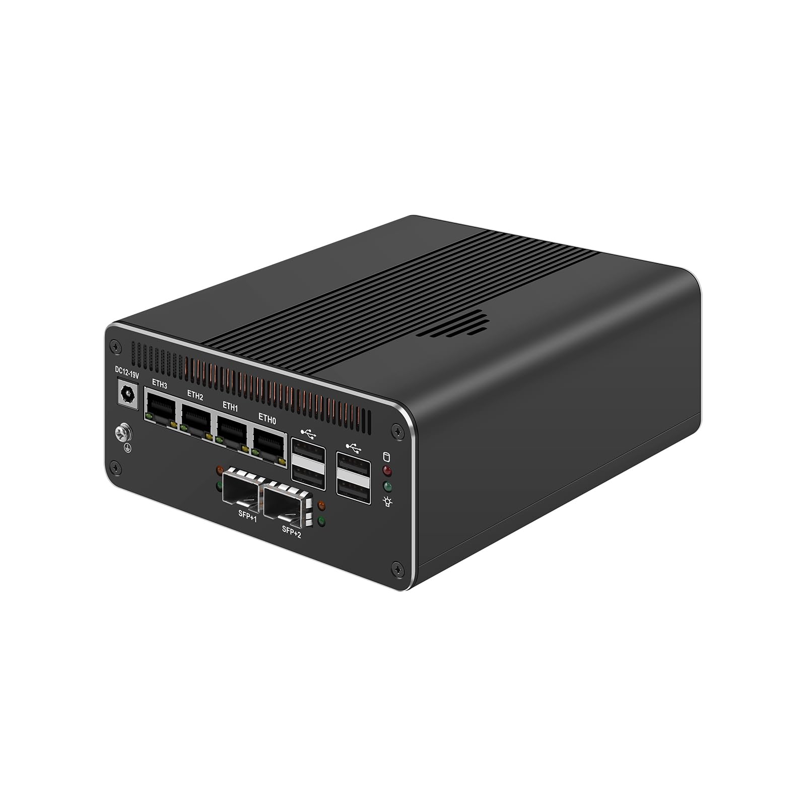 10GbE Micro Firewall Appliance, Mini PC, PFSense, Mikrotik, OPNsense, VPN, Router PC, Ultra 7 155H, RJ69, 4 x 2.5GbE LAN, 2 x SFP+, Type-C, TF, DP, HDMI, 0 RAM, 0 Storage, Barebone No System