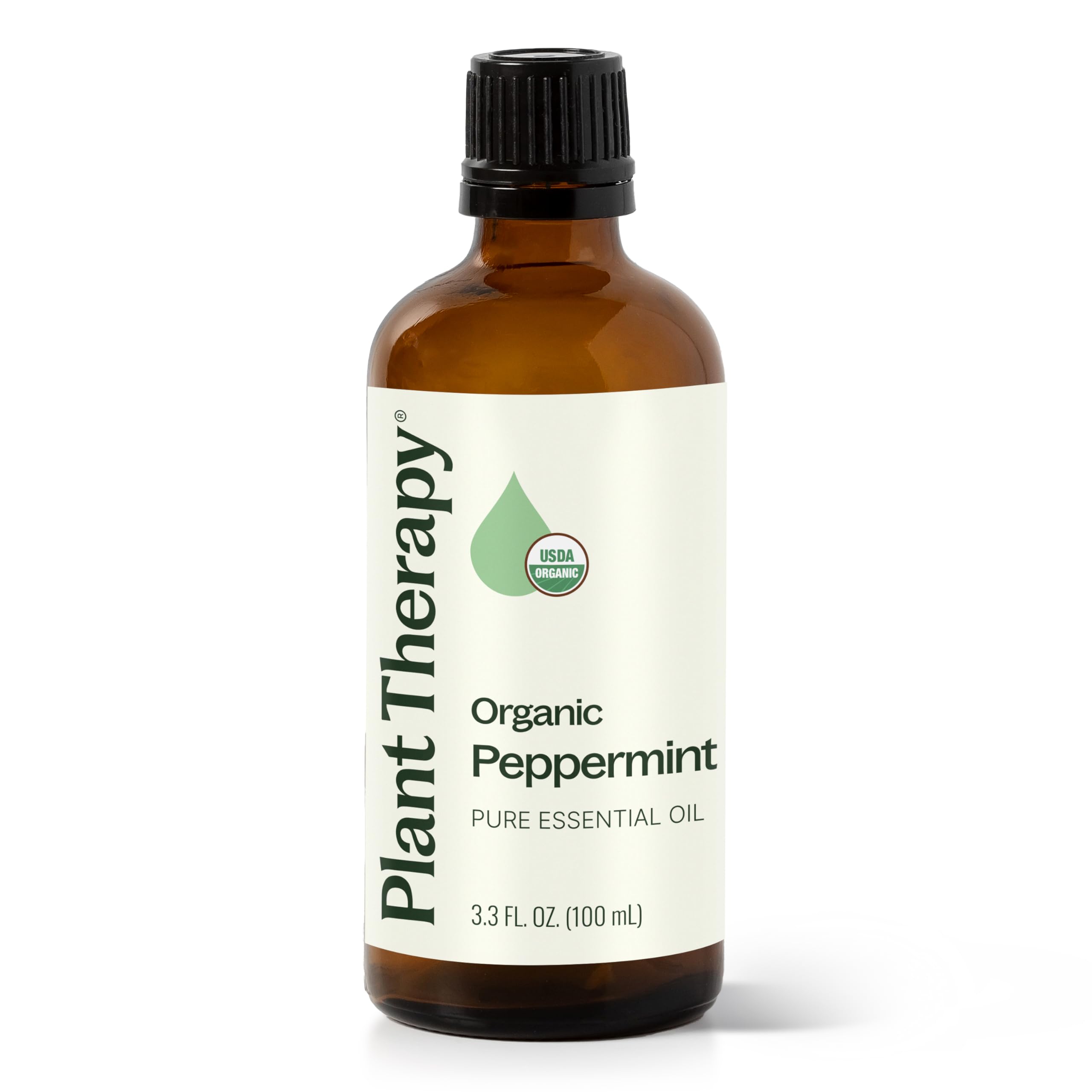 Organic Peppermint Essential Oil 100% Pure, USDA Certified Organic, Undiluted, Natural Aromatherapy, for Diffusion, Skin, Hair, Therapeutic Grade 100 mL (3.3 oz)
