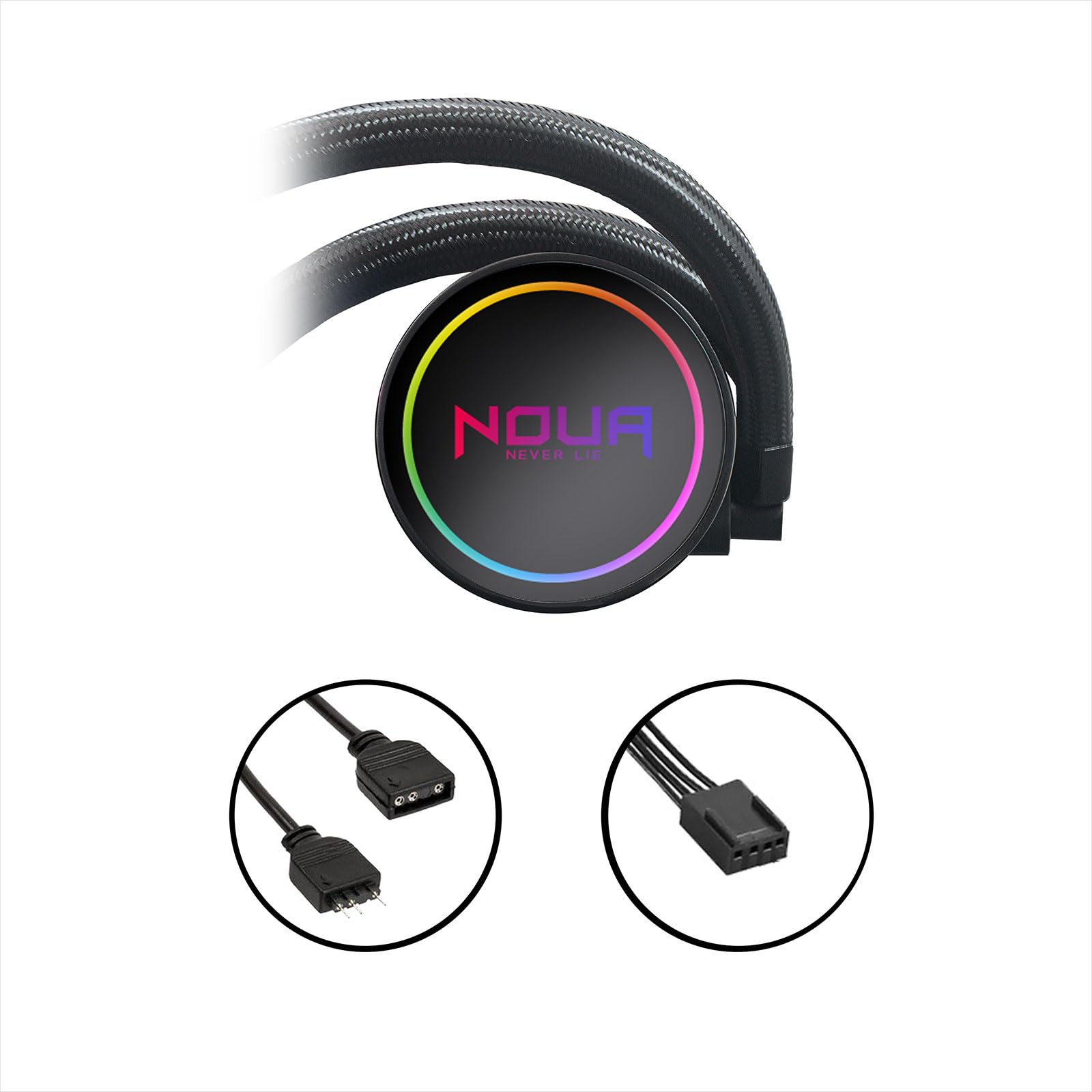 Noua Boris BR120 ARGB, Dissipatore a Liquido CPU, TDP 180W, Ventola ARGB PWM, Raffreddamento ad acqua per AM5/AM4/TR4 e LGA 1700/1200/115x