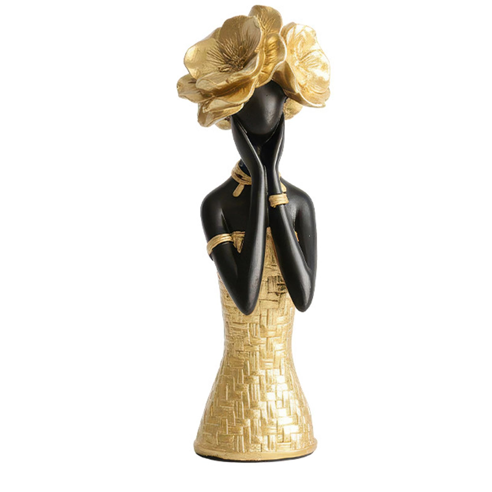Zxfdsfdbnm Tribal Lady Figurines Resin Statue Home Shelf Decor Accent African Statue and Sculptures for Home Decorations