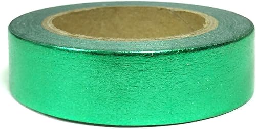 Wrapables Cinta adhesiva Washi colorida, verde metálico