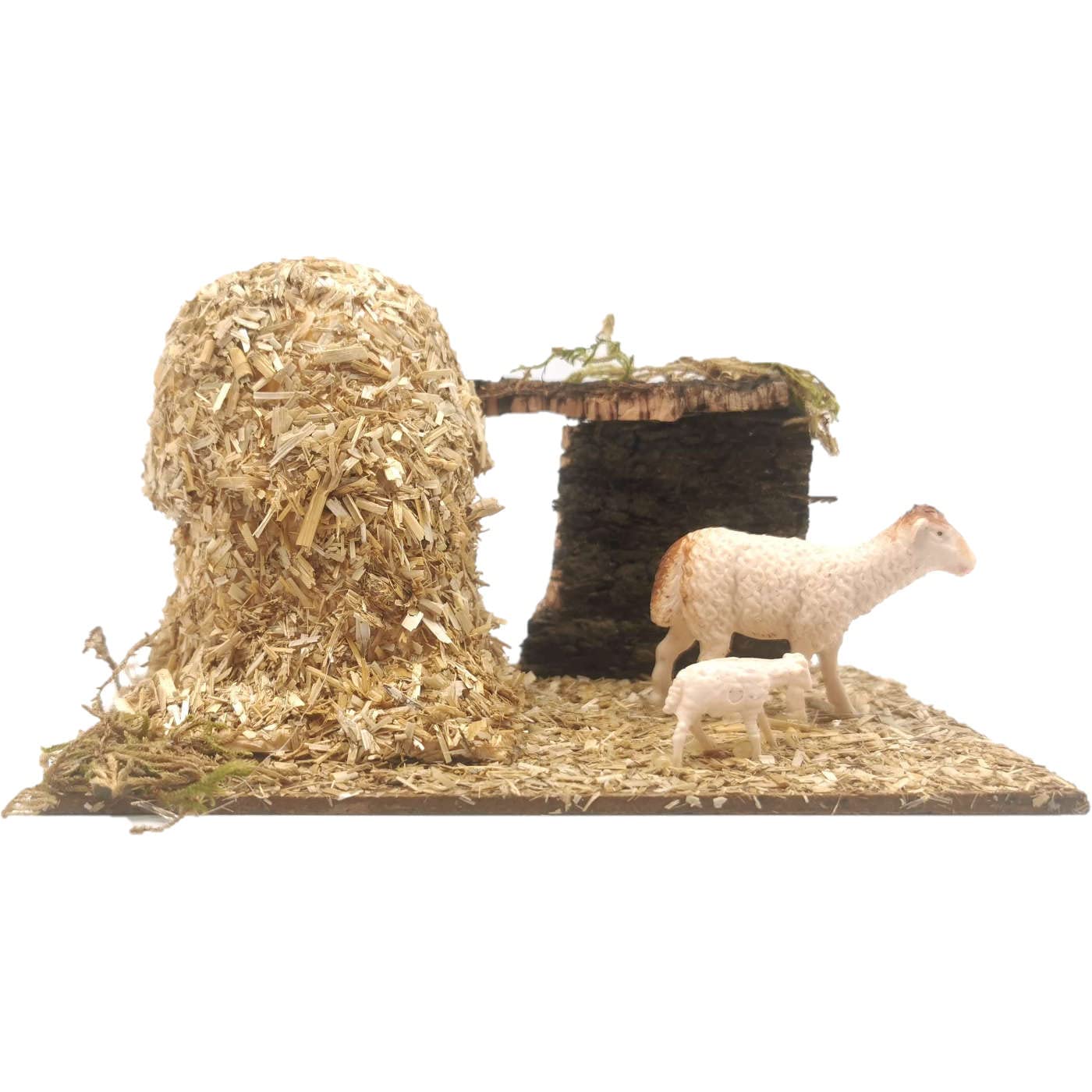 Oliver Art - Pack de 4 Figuras de un Corral, para completar tu belén navideño, de 8,5 x 15,5 x 9 cm, pintadas a Mano, con diseño Realista, Nacimiento, figuritas(Corral, 4 Unidades)