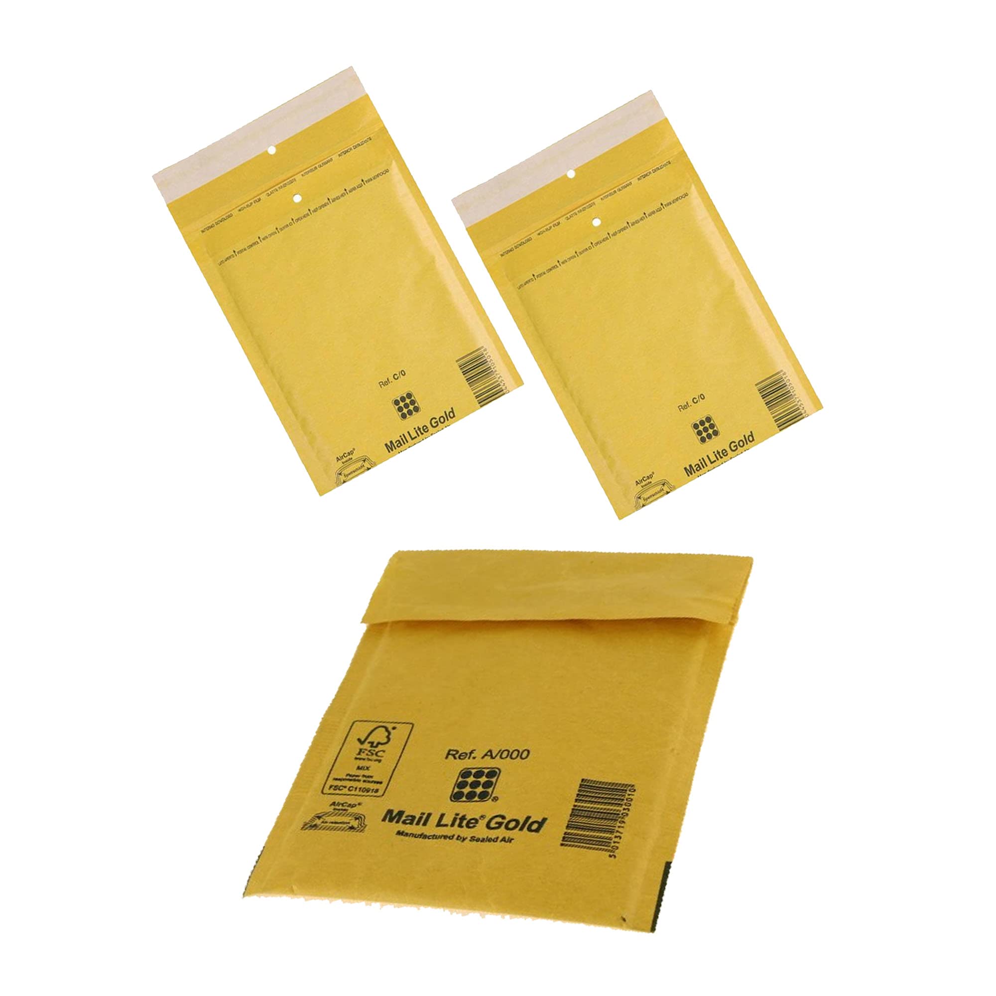 200 x Gold Mail Lite Padded Bubble Lined Quality Envelopes D/1 180x260mm