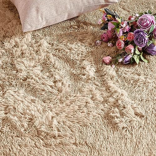 Aspire Homeware Round Rugs Living Room 120x120cm, Beige Area Rugs for Bedroom Anti Slip - Image 3