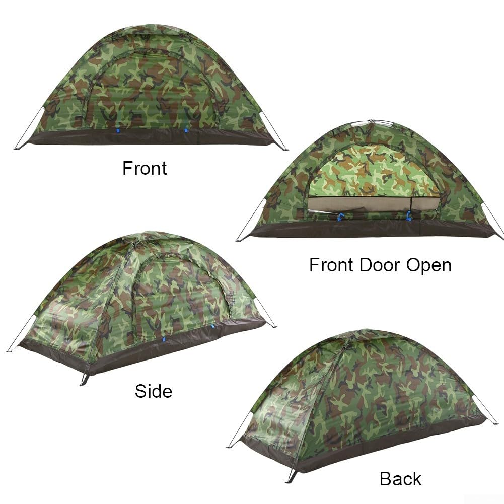 Tenda da campeggio ultraleggera per 1 2 persone, mimetica e resistente all'acqua