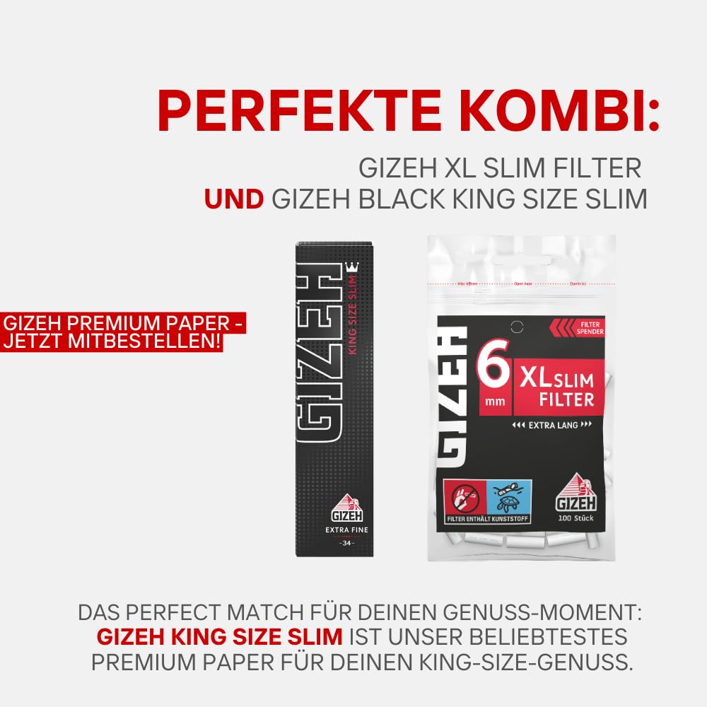 Gizeh Xl Slim 415925015 Filtry, Biały, 6 mm, 20 x 100 szt.
