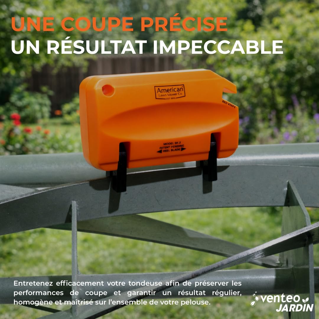 VENTEO - Affûteuse Manuelle pour Tondeuse à Gazon à Bobines | Aiguiseur Lame Tondeuse Gazon Compact | Affûtage Rapide et Précis Tondeuse Manuelle | Entretien Jardin Outils Tondeuse Gazon