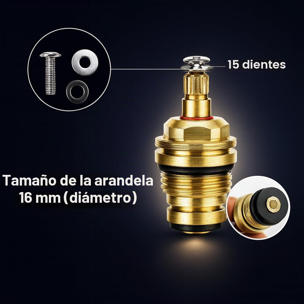 Repuesto estándar de grifo caliente y frío, cabezales superiores de, acrílico, metalizado, cromado, rojo y azul, sistema (se vende en pares)