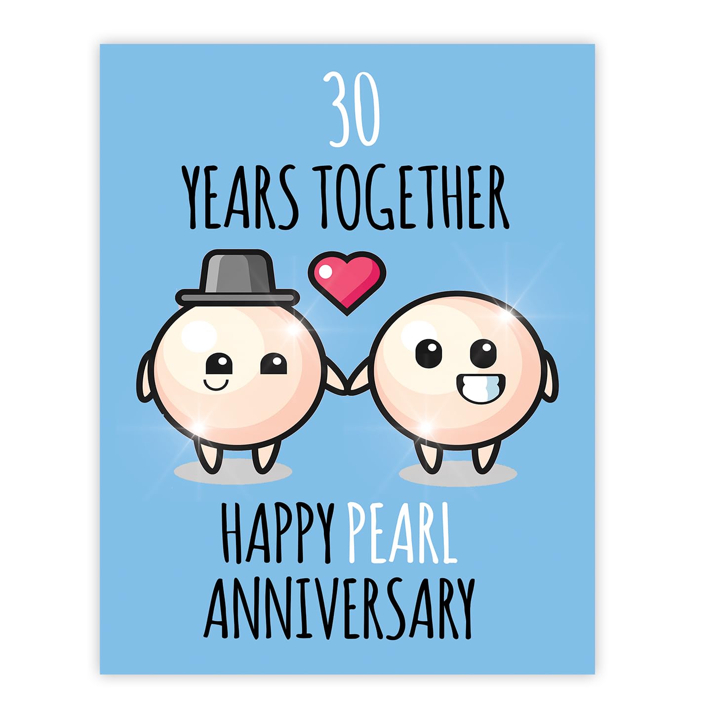 Stuff4 30th Anniversary Poster Unframed - 30 Years Together - Happy 30th Wedding Anniversary Cute Gifts for Partner Husband Girlfriend Wife Companion Boyfriend, 8x10 Inch Anniversaries Posters
