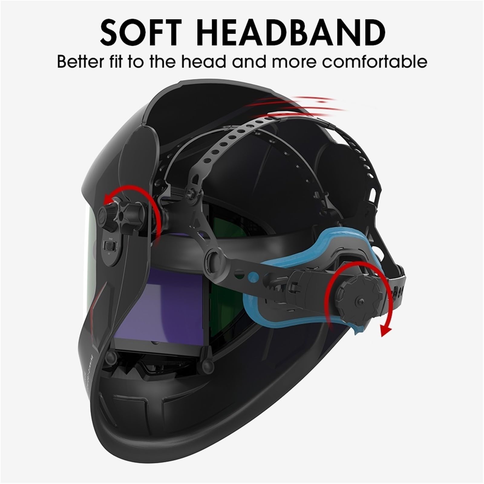 Careta Soldar, Mascara Soldar Automatica Máscara de Soldador 100 x 95 mm, Gran Vista, Casco Soldadura con oscurecimiento automático, Color Verdadero, DIN4 1/1/1/2(Black)