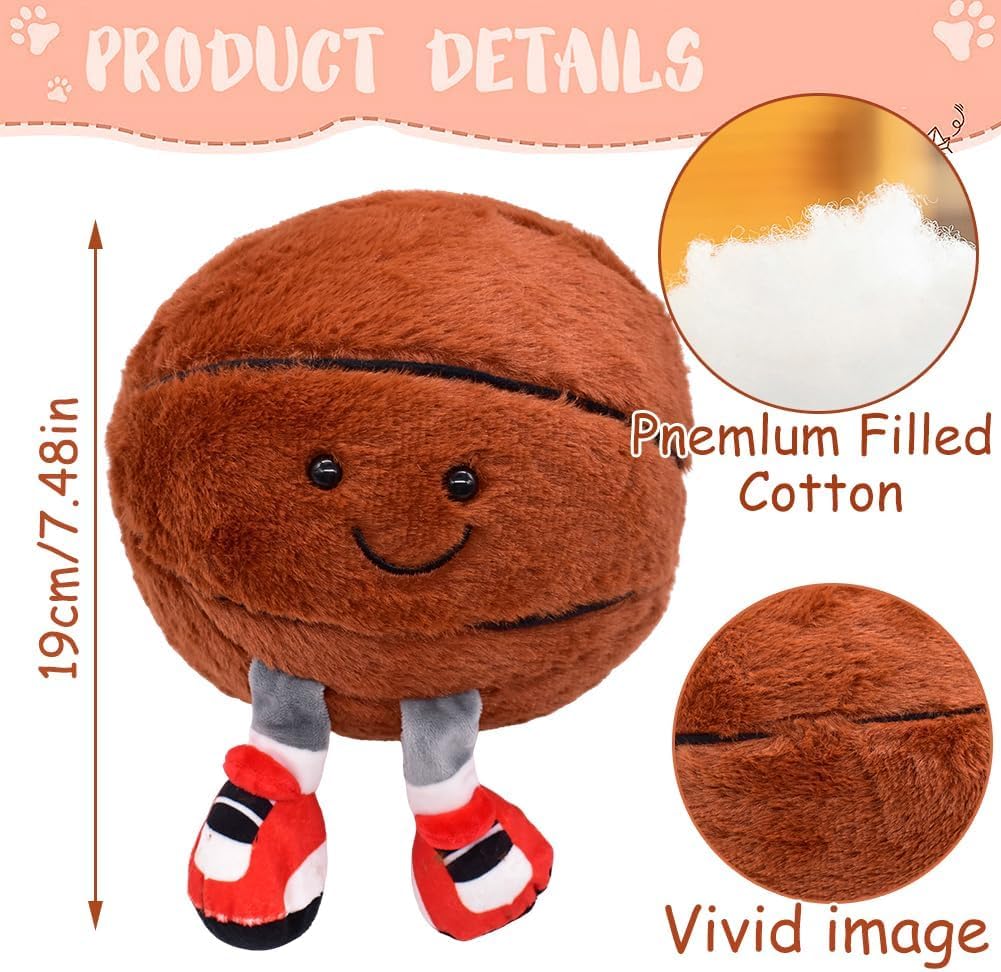 flejfcnk 9.8 "/25cm Basketball Plush Pillow - Image 2