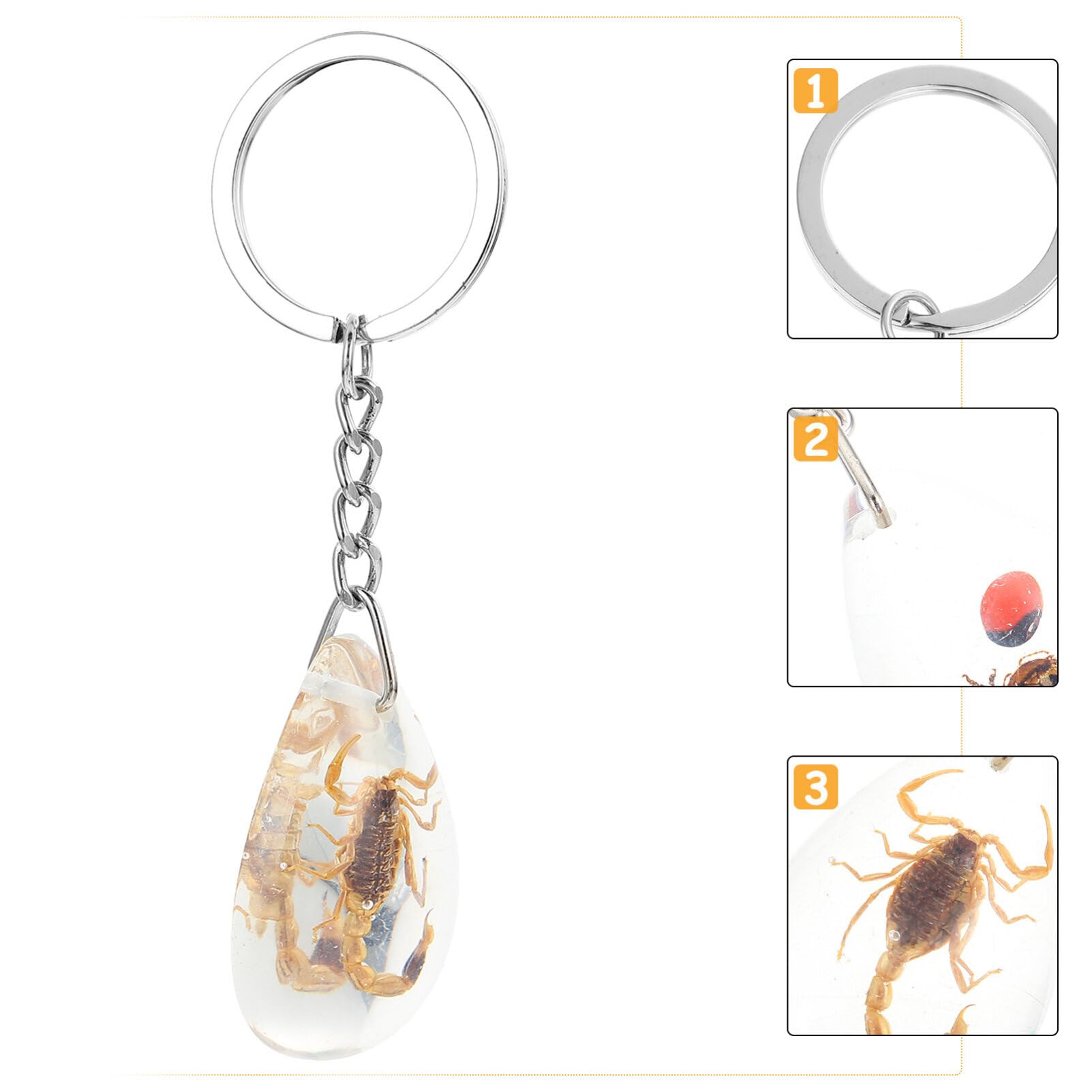 Decoraciones Para Uñas Specimen Keychain- 12Pcs Amber Specimen Pendant, DIY Specimen Key Ring, Artificial Resin Specimen Keychain, Transparent, Random Type