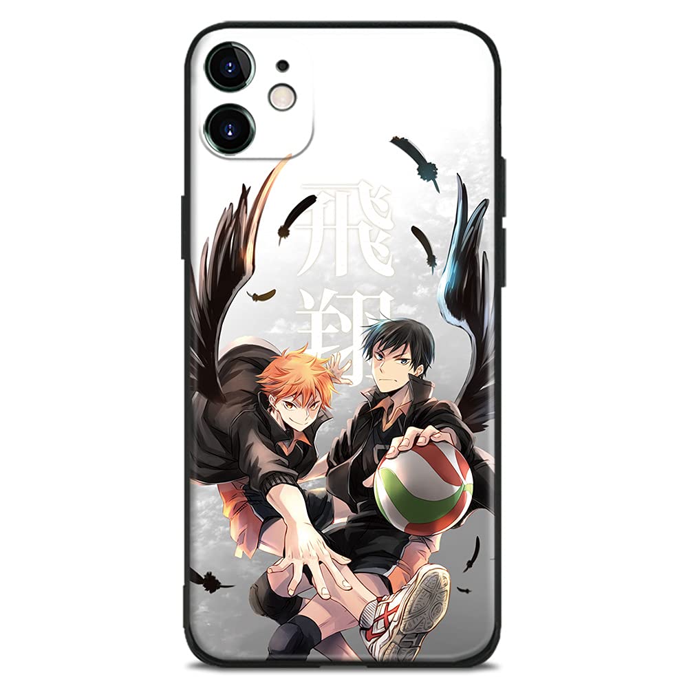 HOKAIKIN iPhone 12 Mini Phone Case Japanese Manga TPU Soft Silicone Anime Shell Compatible for iPhone 12 Mini 5.4 inches Cover (Haikyu!! Shoyo Hinata Tobio Kageyama)