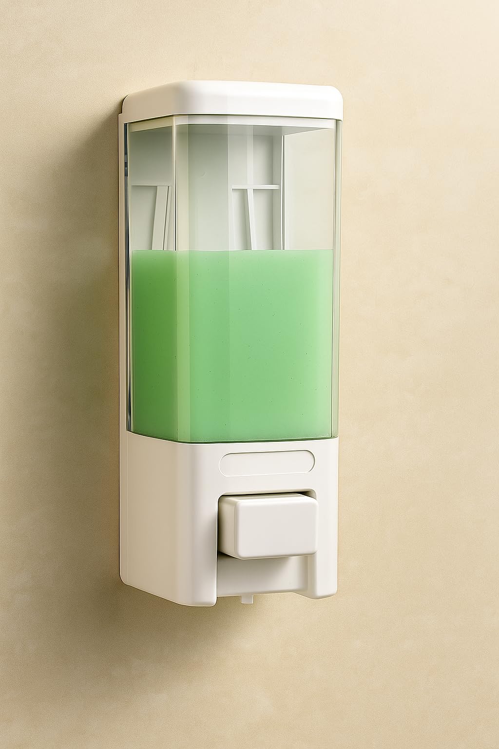 BATH GURU ABS Heavy Duty Wall Mounted Soap Shampoo Conditioner Handwash Gel Liquid Soap Sanitizer Dispenser for Bathroom Basin Kitchen Sinks and Industrial Use (460 Ml, White), Plastic