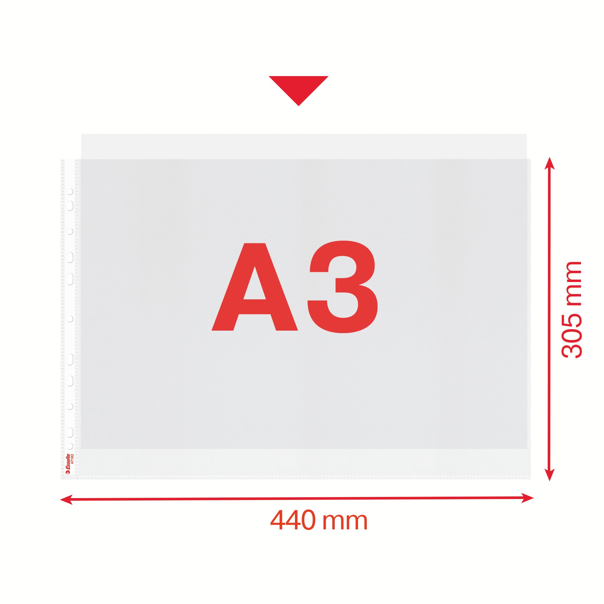 Esselte Quality, Pochettes Plastique Perforées A3 Portrait