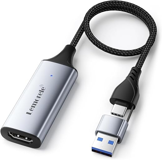 Lemorele Full HD Video Capture Card, HDMI Capture Card with USB 3.0 Video Capture Card for Gaming, Streaming, Broadcast and Video Recording | Full…